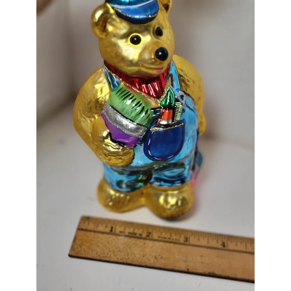 Kurt Adler Polonaise Bear Painter Ornament Komozja Blown Glass AP958 - READ